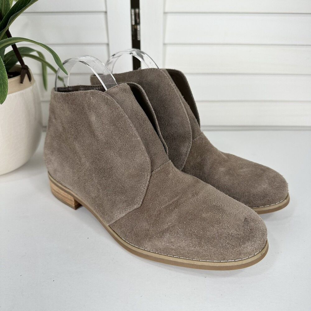 Blondo Verona Tan Suede Ankle Boots Slip On Waterproof Block Heel Women Size 7.5 - Picture 2 of 8